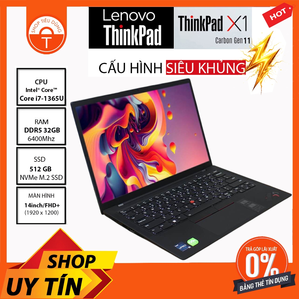 Laptop Thinkpad X1 Carbon Gen 11 Core i7-1365U RAM 32Gb SSD 512Gb 14 FHD+ (2023)