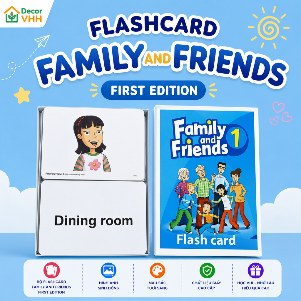 Flashcard Family and friends 1,2,3,4,starter | Thẻ Flashcard Family and Friends bản quốc tế level 0,