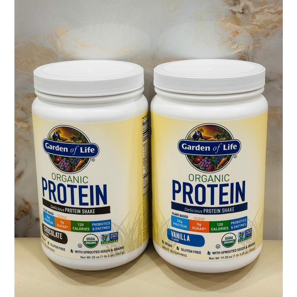 Bột Đạm Thực Vật Hữu Cơ Garden Of Life Oganic Protein Delicious Protein Shake Vanilla 540 Gr, Nhập M