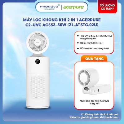 Máy lọc không khí 2 in 1 Acerpure C2-UVC AC553-50W (ZL.ATSTG.02U) - Bảo hành 12 tháng