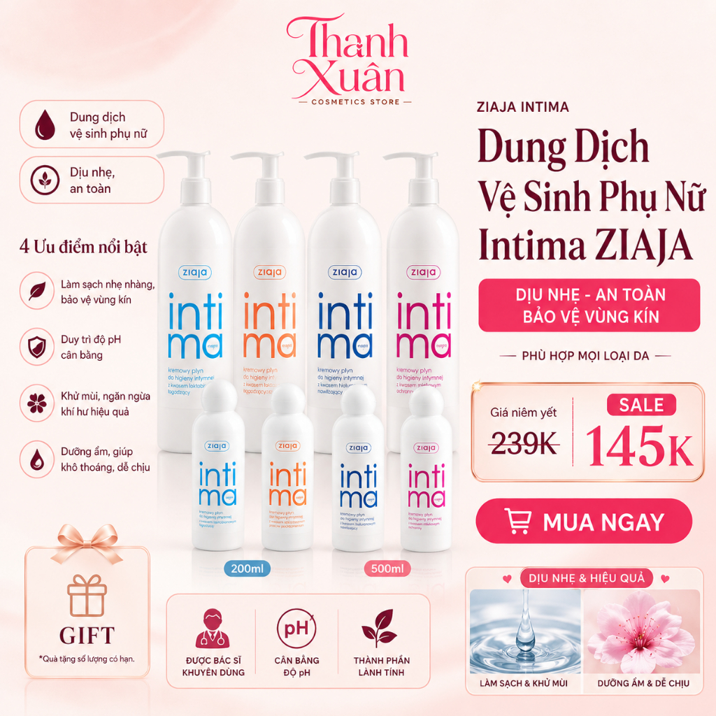 Dung Dịch Vệ Sinh Phụ Nữ Intima ZIAJA 200ml/500ml