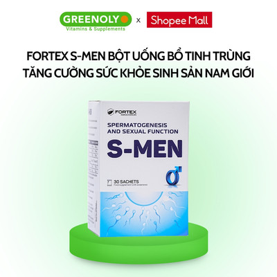 Fortex S-Men – Bột uống hỗ trợ bổ tinh trùng, tăng cường sức khỏe sinh sản nam giới chuẩn bị có con