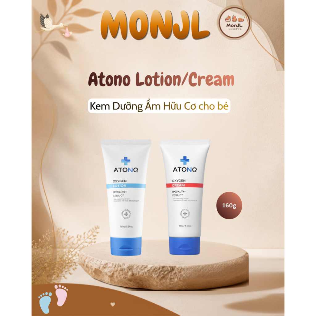 Kem dưỡng ẩm hữu cơ Atono2 Oxygen Cream cho bé