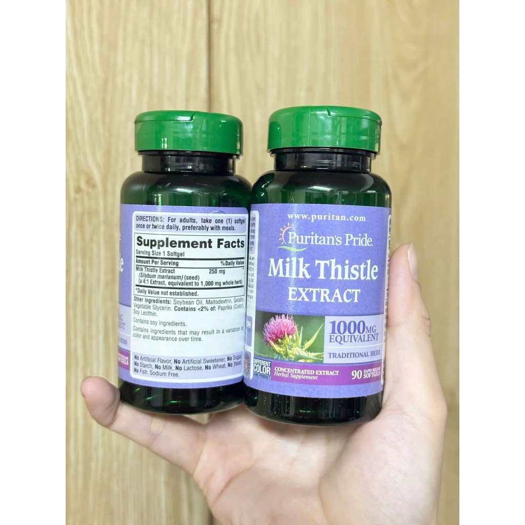 [90 Viên] Viên Uống Bổ Gan Milk Thistle Extract 1000mg Puritan