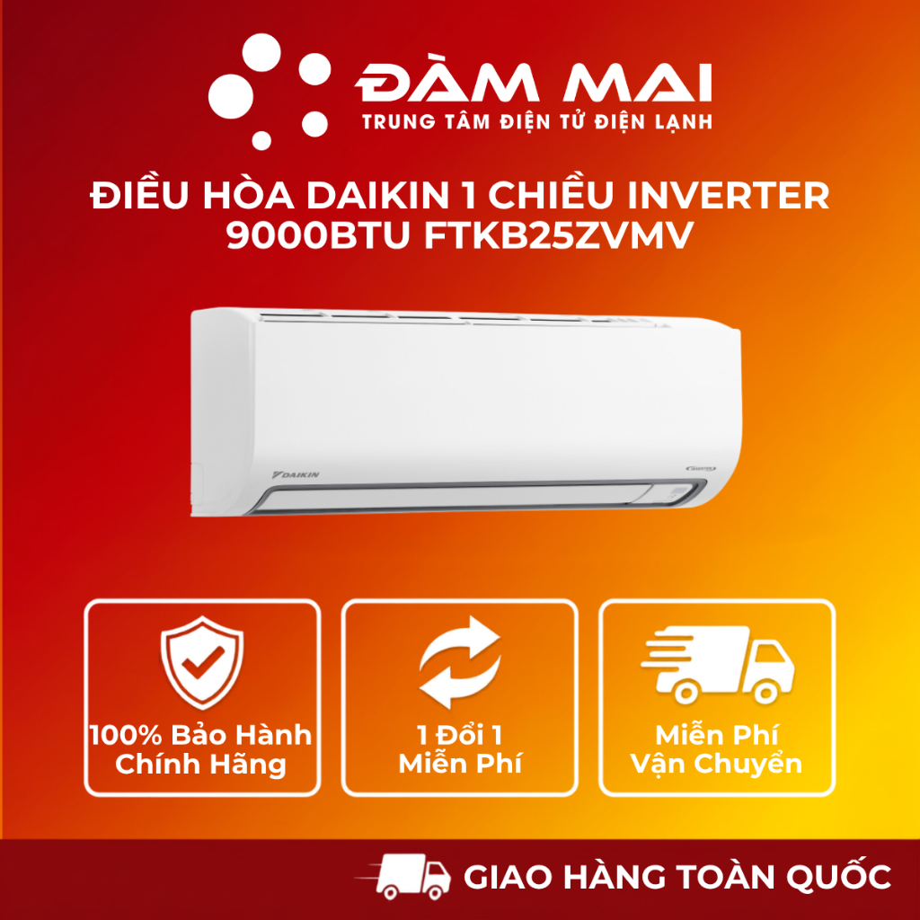 Điều hòa Daikin 9000 BTU 1 chiều inverter FTKB25ZVMV