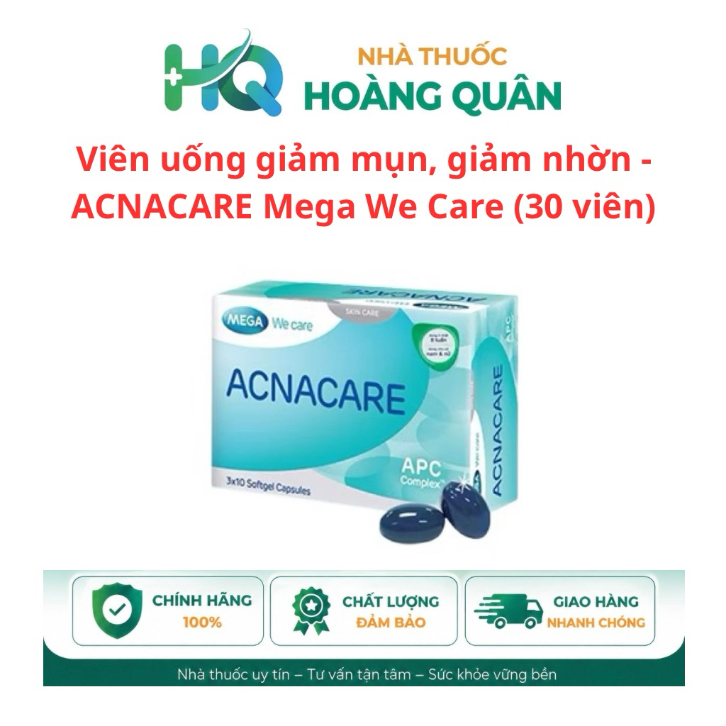 [COMBO 2 HỘP]Viên uống giảm mụn, giảm nhờn - Kẽm, Crôm, D.Salina, Vitamin C, Vitamin E - ACNACARE Me