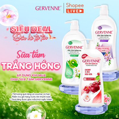 Sữa tắm trắng da hương nước hoa Gervenne 450g / 900g / 1.2l (3 mùi) ( Tặng mùi ngẫu nhiên ) - Live