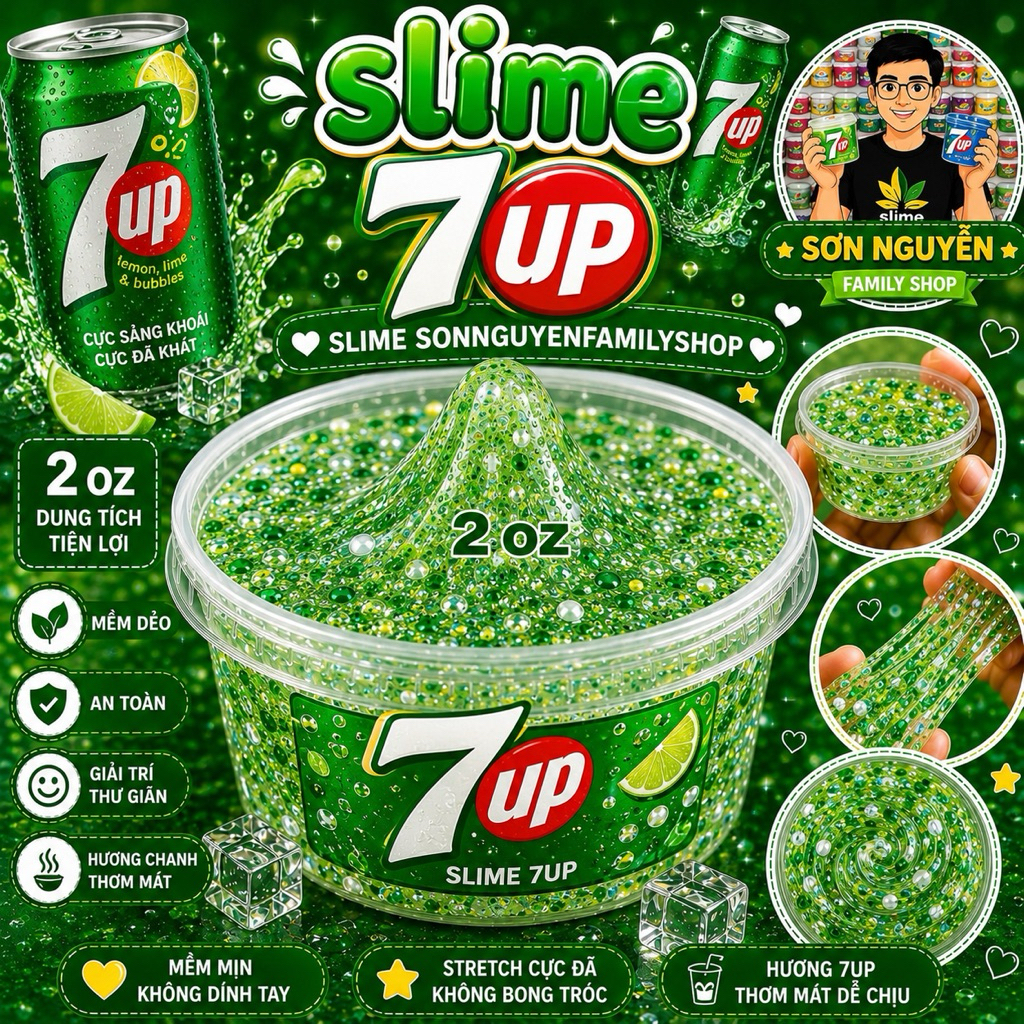 Slime Thơm 7UP Chanh Lạnh Sparkle (2oz)