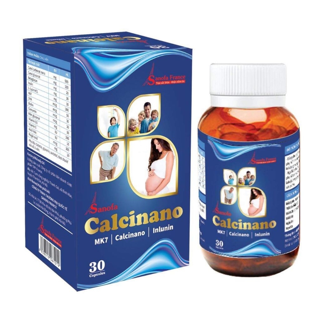 Calci nano Mk7 sanofa bổ sung calci vitamin D3 cho cơ thể  hỗ trợ tăng cường  hấp thụ calci