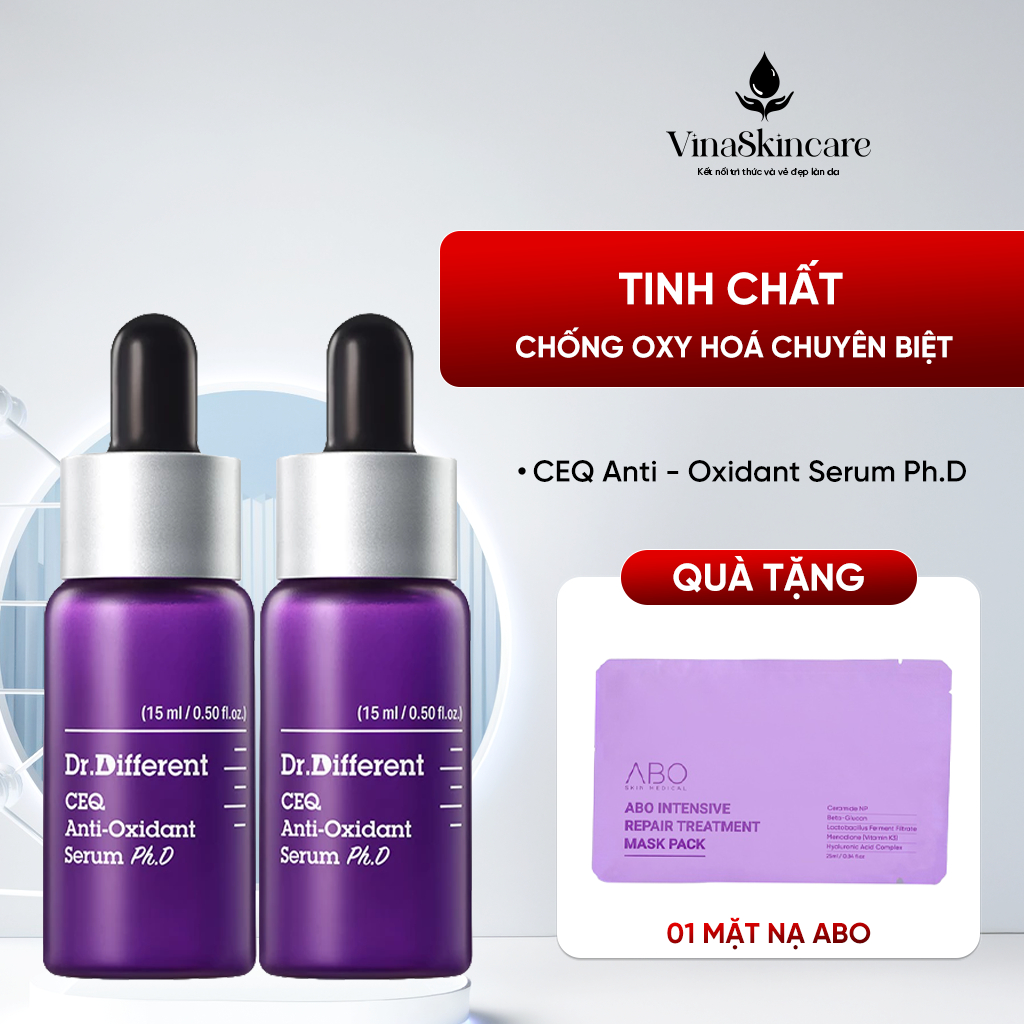 Serum Chống Lão Hoá Vitamin C 17% - Dr. Different CEQ Anti-Oxidant Serum Ph.D 30ml (15ml X2)