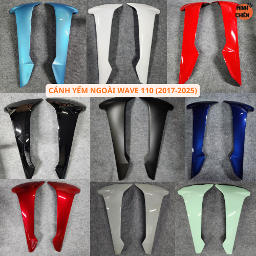 Cánh yếm wave, Cánh yếm ngoài wave 110 (2017-2025), bảo hành màu sơn 24 tháng-NHỰA TRẮNG NGUYÊN SINH
