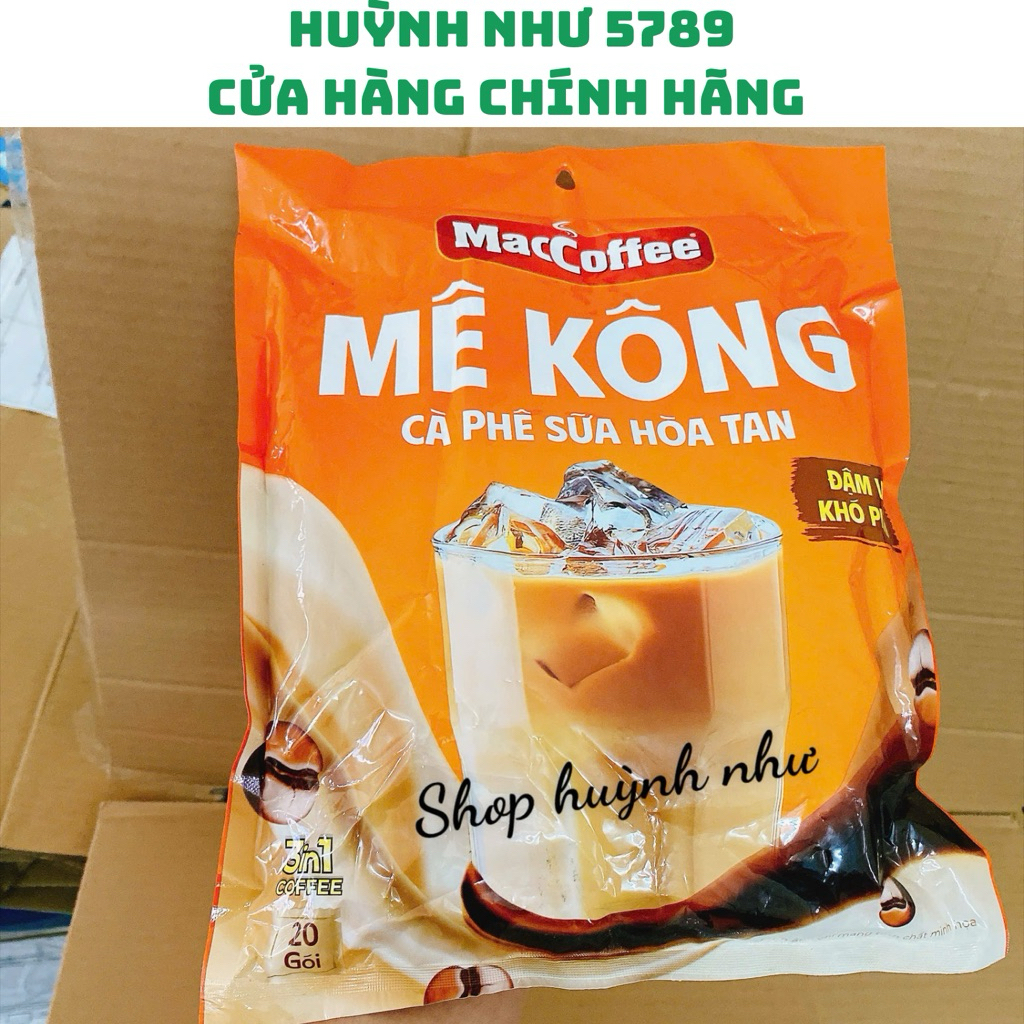 [CHÍNH HÃNG]Cà phê sữa maccoffee 3 in 1 mê kông 440g (túi 20 gói)