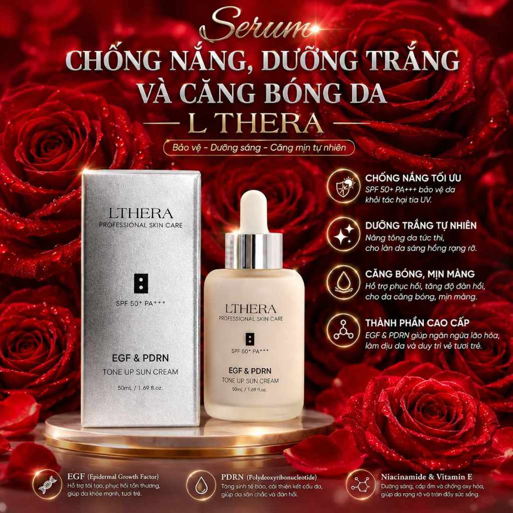 (Hàng Công Ty) Serum Chống Nắng LTHERA  Nâng Tone , Dưỡng Trắng và Căng Bóng da chuẩn Hàn , MP150