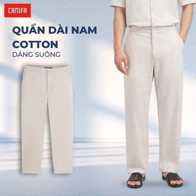 Quần dài nam CANIFA cotton basic dáng suông 8BP26S003