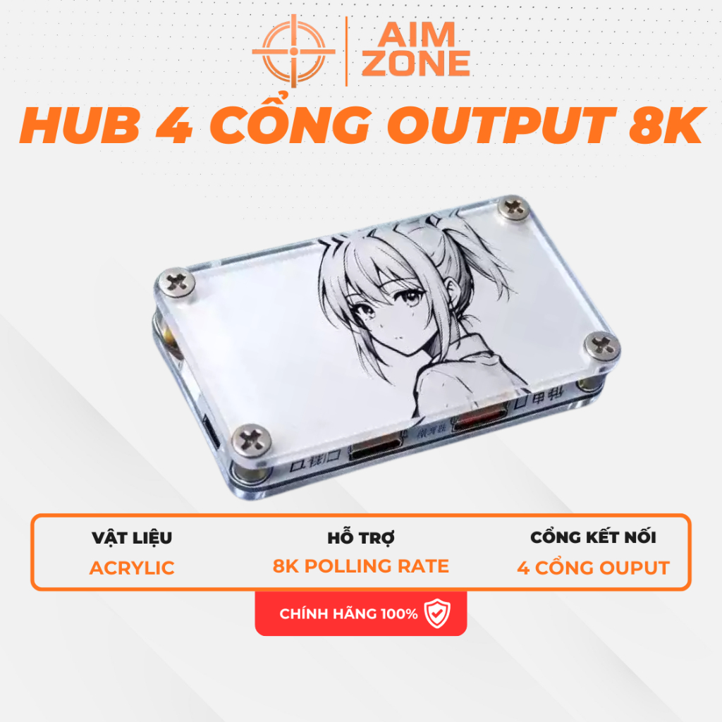 Bộ Chia Cổng Hub 8K | 4 Cổng Output | 8K Polling Rate | Hỗ Trợ Type A , Type C