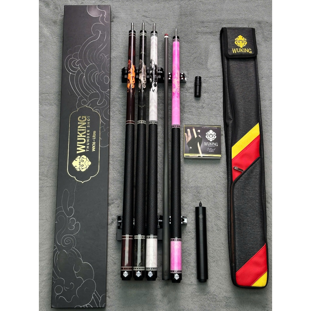 Gậy Bida WUKING Maple / Carbon Cao Cấp – Hàng Đập Hộp Chính Hãng [Tặng Bao Găng Lơ Nối] – Tẩy 12.8mm