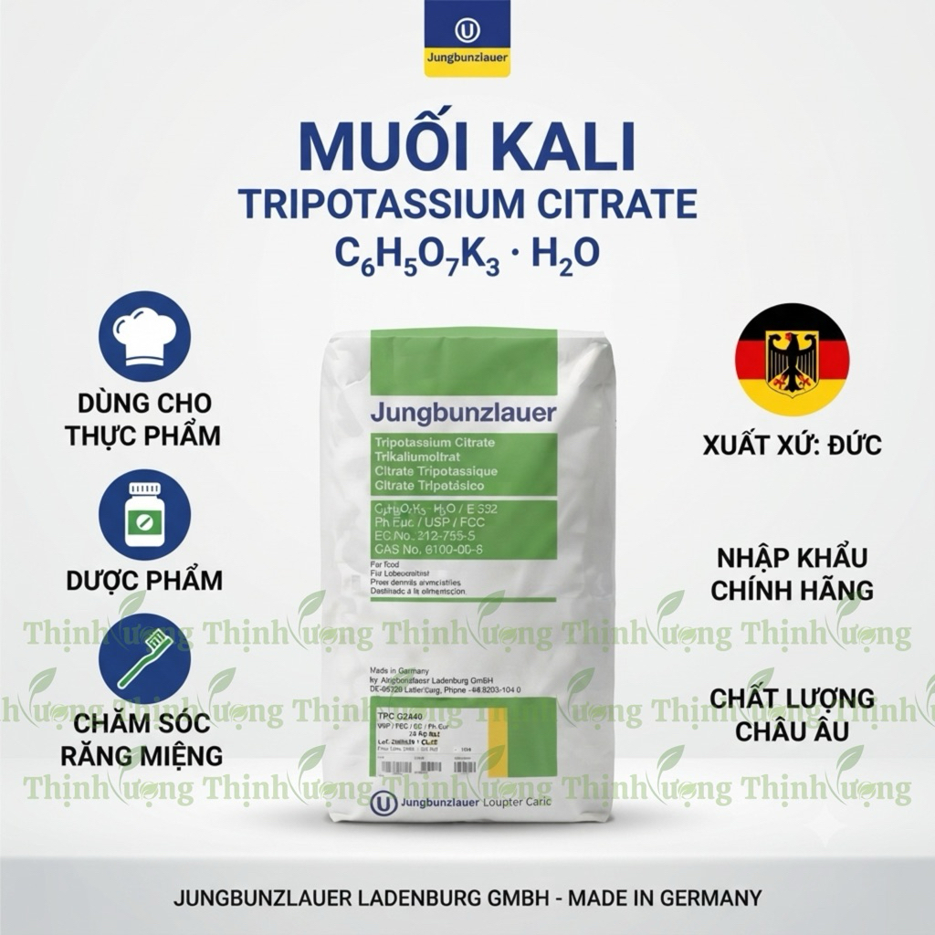 1KG TRIPOTASSIUM CITRATE - KALI CITRATE - JUNGBUNGZLAUER - ĐỨC - USP/FCC/Ph.Eur