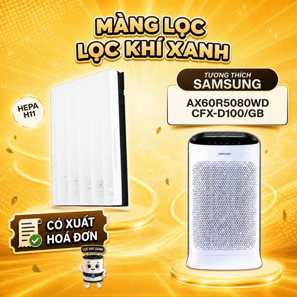 Bộ lọc LocKhiXanh® tương thích cho Màng lọc không khí Samsung AX60R5080WD,CFX-D100/GB
