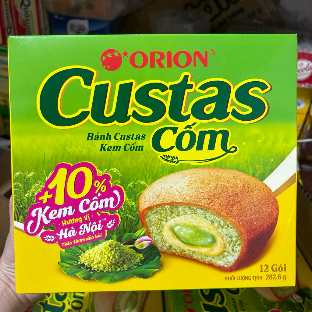 Bánh Custas kem cốm ( hộp 12 gói)