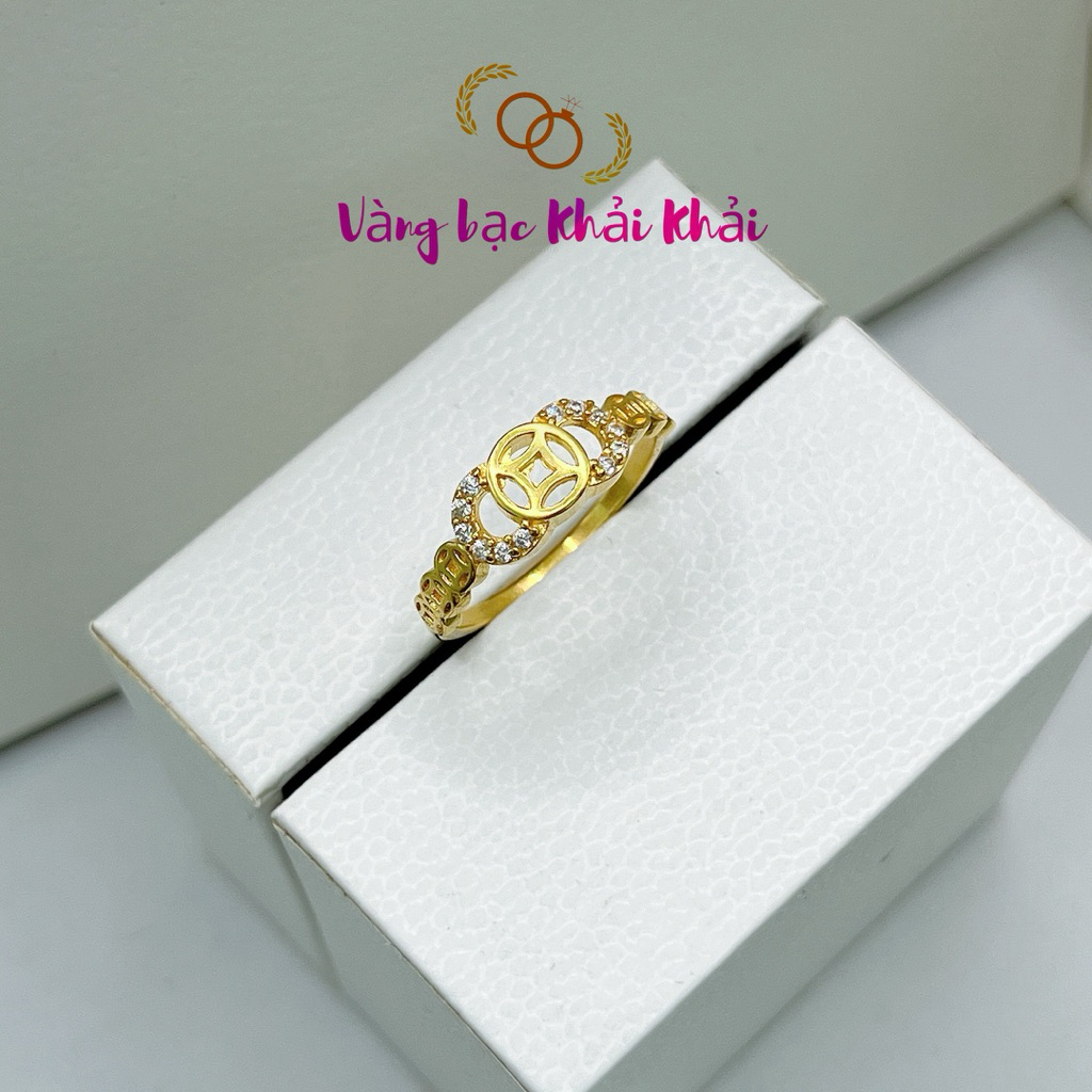 Nhẫn kim tiền đồng vàng tài lộc may mắn - Nhẫn kim tiền đồng mạ vàng - Vàng Bạc Khải Khải