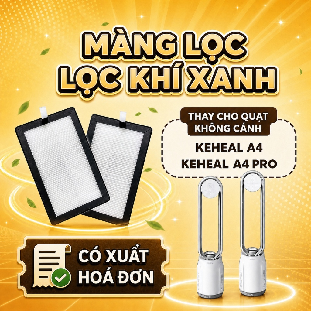Bộ lọc LocKhiXanh® tương thích cho Lõi lọc không khí Quạt không cánh Keheal A4/ A4 PRO