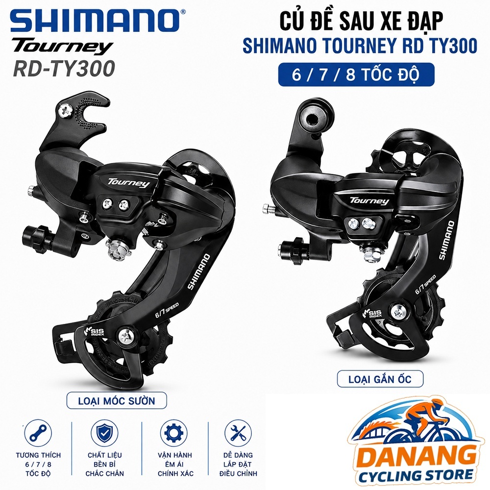 Củ Đề Sau Xe Đạp Road SHIMANO Tourney RD TY300 6/7/8 Tốc Độ – Chính Hãng