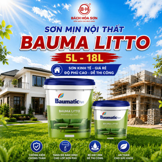 18L Sơn Mịn Nội Thất BAUMA LITTO Sơn Kinh Tế Giá Rẻ Độ Phủ Cao Dễ Thi Công Chính Hãng ( nhắn shop )