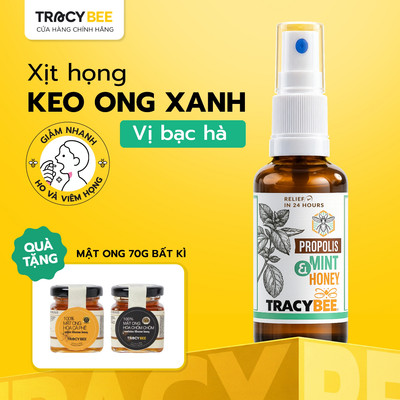 Keo ong xịt Tracybee vị bạc hà 30ml chiết xuất từ keo ong xanh Brazil
