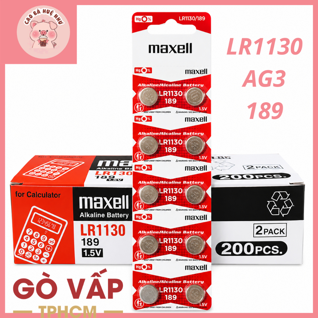 LR 1130 / 189 /  AG3 -  Maxell - Hàng Chính Hãng -