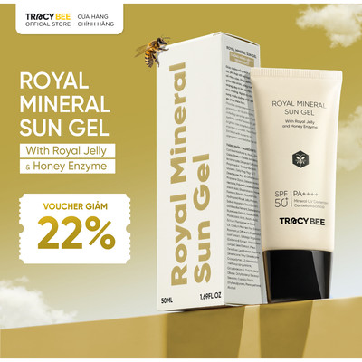 Kem chống nắng Tracybee vật lý nâng tone cho da nhạy cảm mẹ bé RoyalMineralSunGelSPF50+ PA++++(50ml)