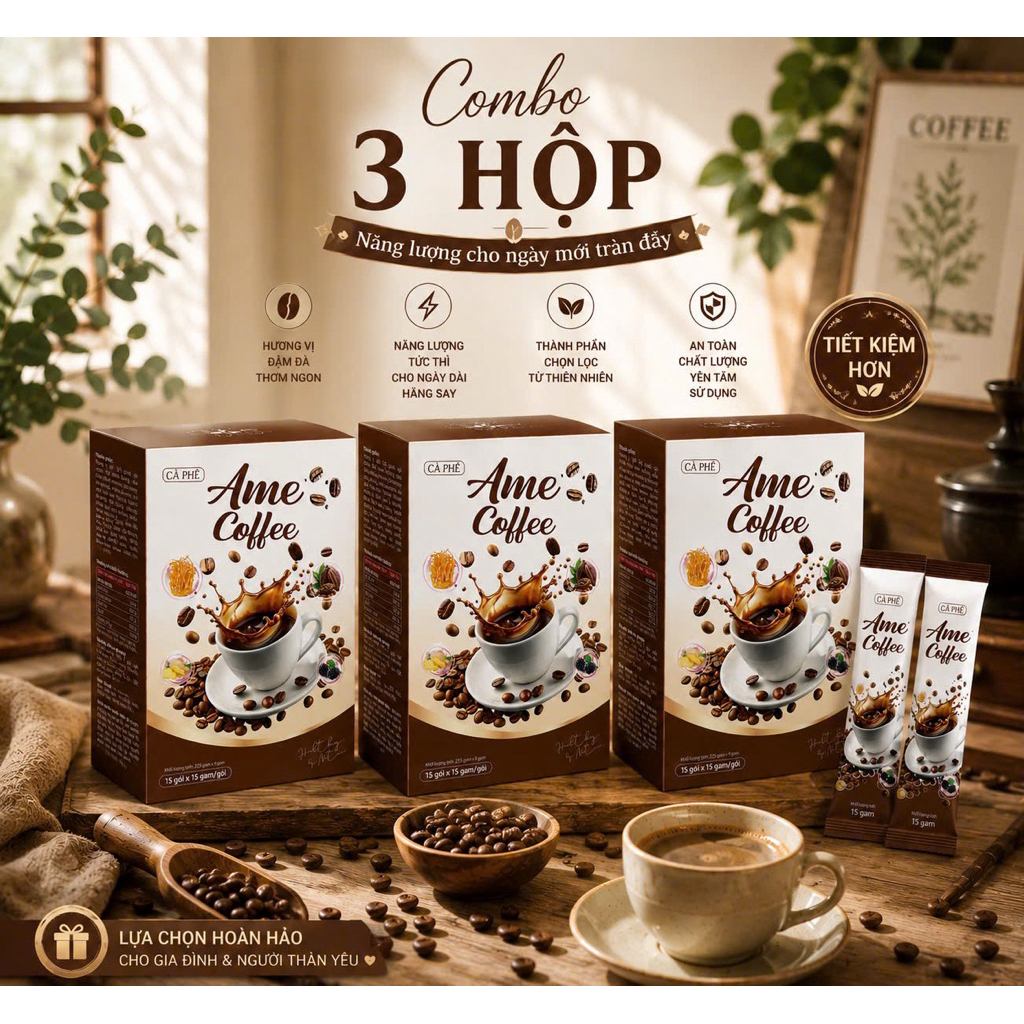 [Mới] Combo 3 Hộp Cà Phê Hoà Tan Enzim Amee