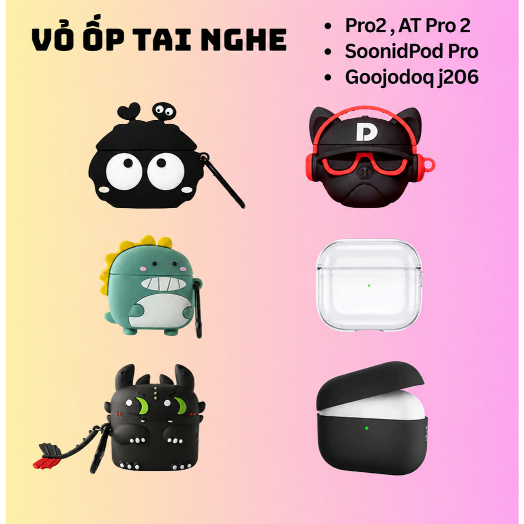 Vỏ Ốp Bảo Vệ Tai Nghe SoonidPod Pro / J206 / Pro 2 / Pro1 Chống Trầy Xước, Chống Va Đập