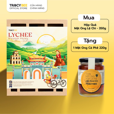Mật Ong Nguyên Chất Hoa Lệ Chi Tracybee 350G | Hộp Quà Cao Cấp Tổ Ong