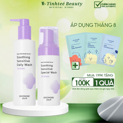 Dung Dịch Vệ Sinh Phụ nữ Thuần Chay GOONGBE Soothing Sensitive Daily và Special Wash 200ml/ 150ml/ 30ml/ 20ml