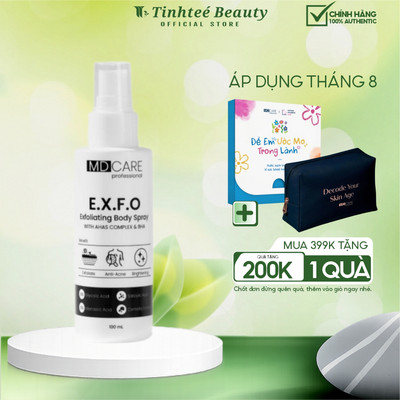 Xịt Tẩy Tế Bào Chết Toàn Thân AHAs & BHA MD CARE Exfoliating Body Spray 100ml