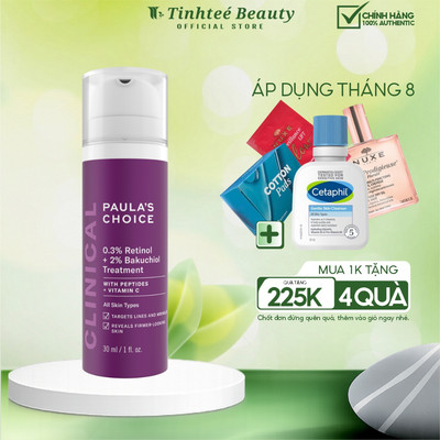 Tinh chất chống lão hóa Paula's Choice CLINICAL 0.3% RETINOL + 2% BAKUCHIOL TREATMENT 30ml (Tinh Tế Beauty)