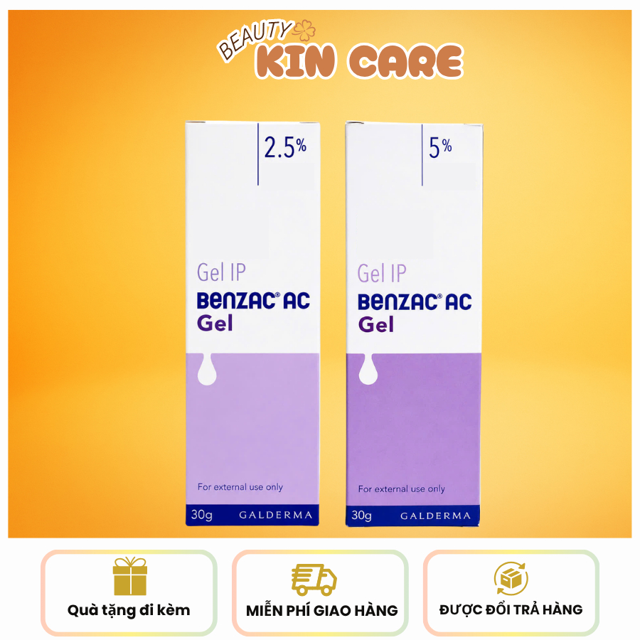 [Tặng mút rửa mặt] Kem Dưỡng Benzac AC 2.5% Và 5% BPO Hỗ Trợ Chăm Sóc Da Mụn Tuyp 30g