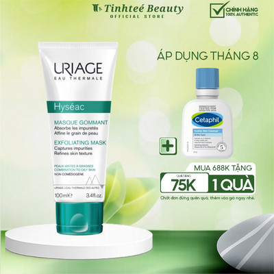 Mặt nạ, tẩy tế bào chết cho da dầu, mụn URIAGE HYSÉAC MASQUE GOMMANT 100ml