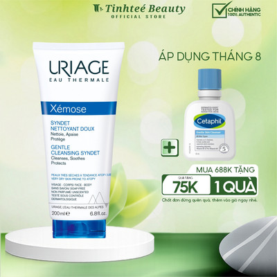 Gel làm sạch cho da khô, viêm da cơ địa chàm URIAGE XÉMOSE SYNDET NETTOYANT DOUX 200ml/500ml