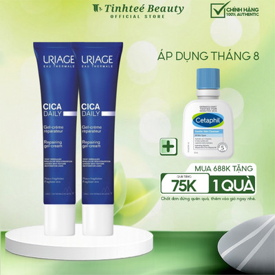 Combo 2 kem làm dịu và phục hồi da tổn thương hằng ngày URIAGE BARIÉDERM-CICA DAILY GEL-CREAM 40ml