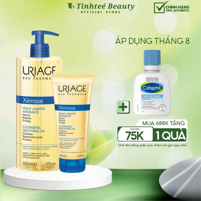 Gel làm sạch dạng gel-oil cho da khô, viêm da cơ địa, chàm URIAGE XÉMOSE HUILE LAVANTE APAISANTE 200ml/500ml