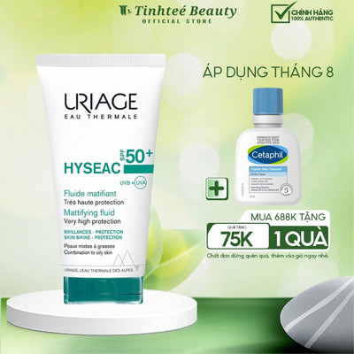 Sữa chống nắng cho da dầu, mụn URIAGE HYSÉAC SPF50+ UVB+UVA FLUIDE 50ml