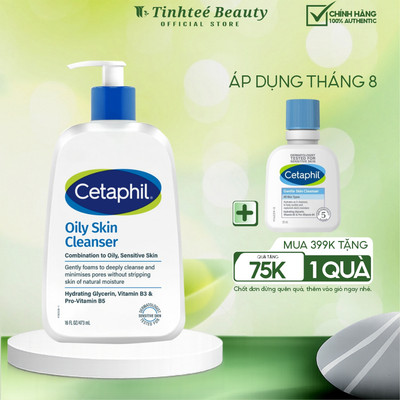 [MỚI] Sữa rửa mặt dịu lành cho da dầu nhạy cảm CETAPHIL OILY SKIN CLEANSER 473ML