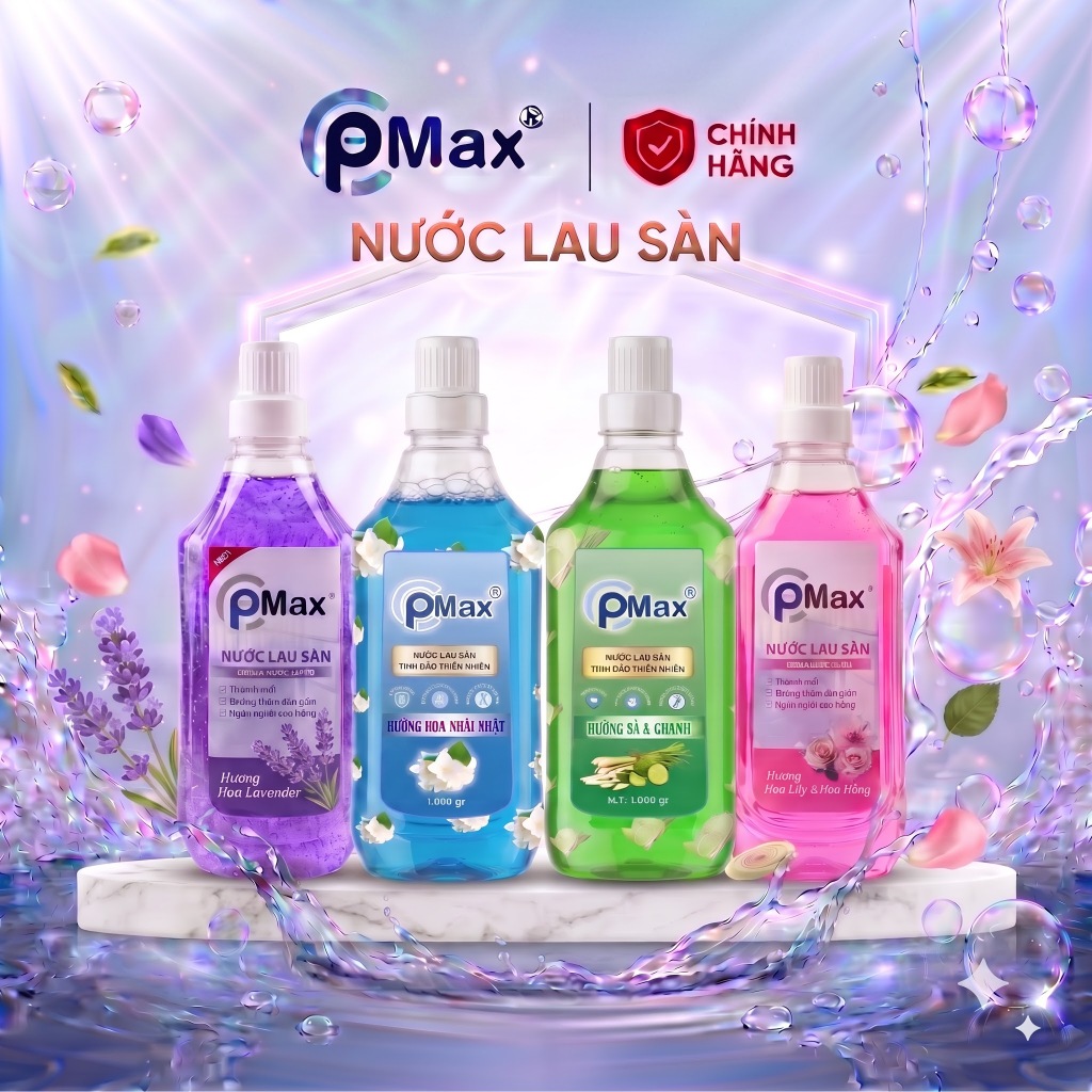 Nước Lau Sàn PMAX 1.000GR - Đuổi muỗi và côn trùng, Sạch khuẩn, Hương thơm dễ chịu