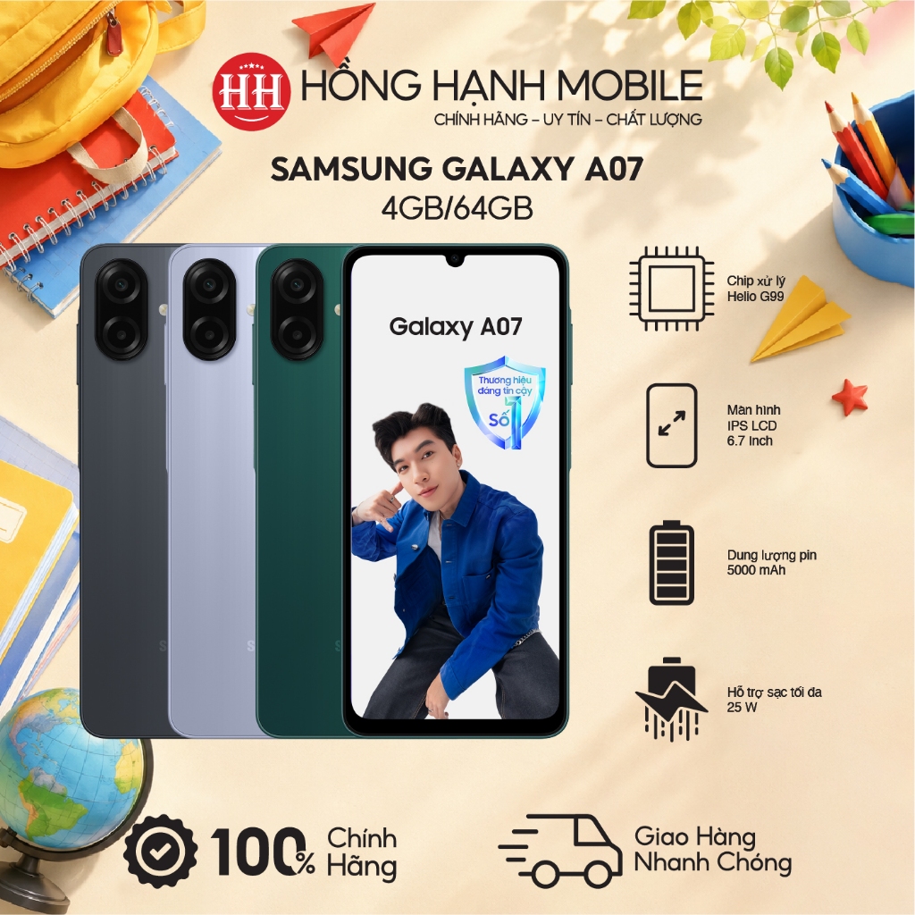 Điện Thoại Samsung Galaxy A07 4GB/64GB - Hàng Chính Hãng