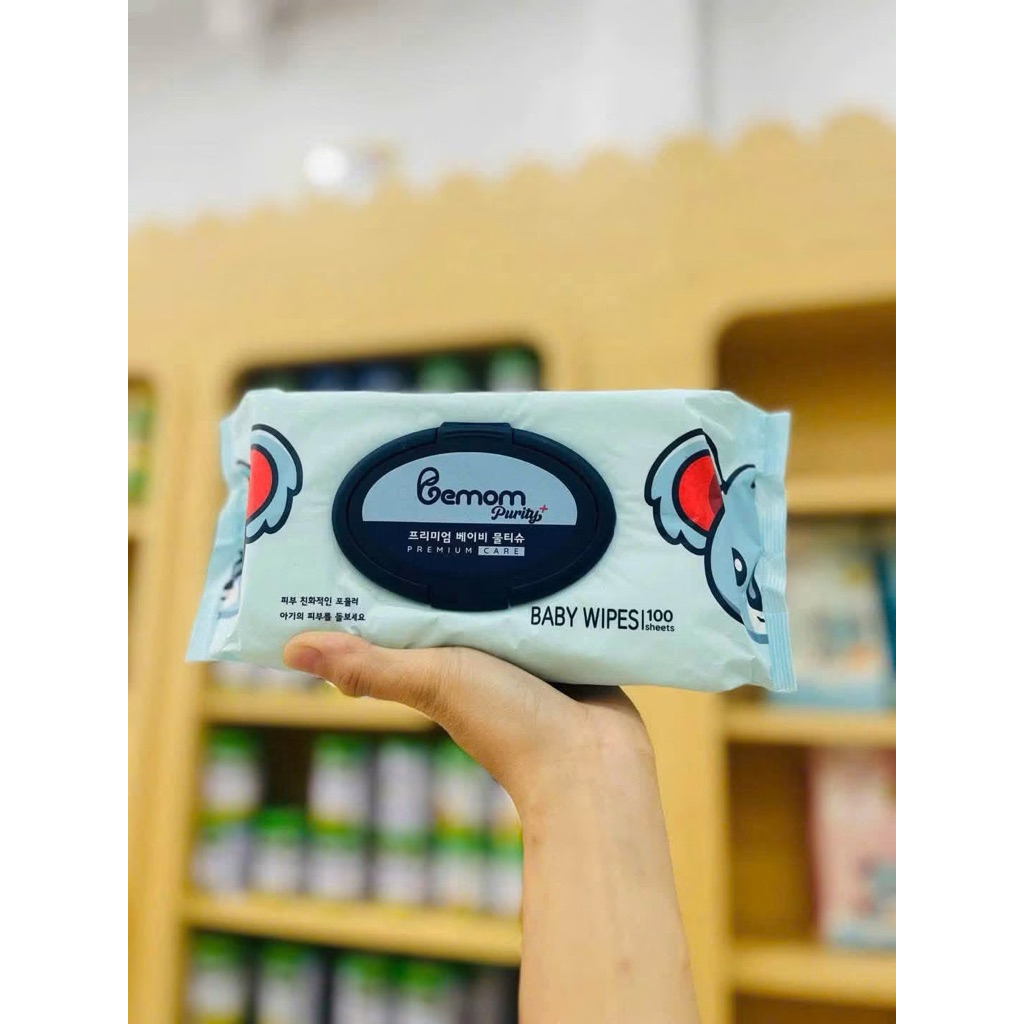 Khăn Ướt Bemom Nội Địa Hàn Quốc 100 Tờ/Gói 900g Mềm Mịn An Toàn Cho Bé