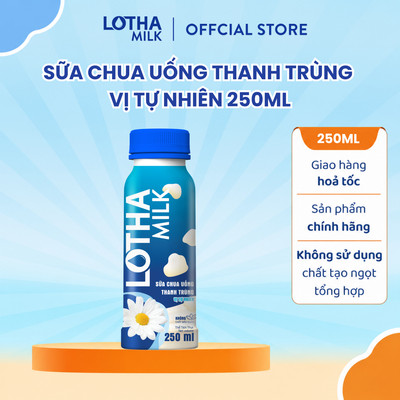 Sữa Chua Uống Thanh Trùng Lothamilk Có Đường Chai 250ml