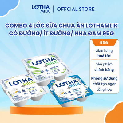 Combo 4 Lốc Sữa Chua Ăn Lothamilk 95G