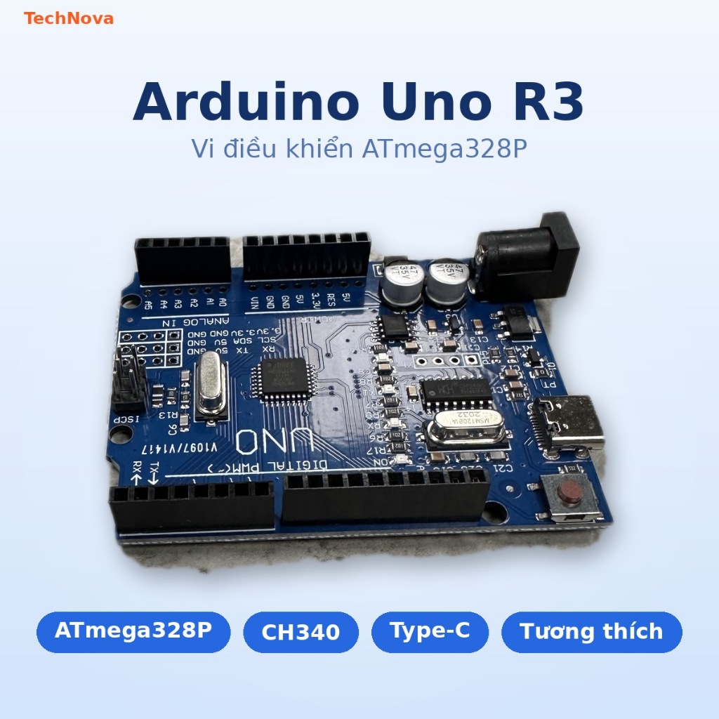 Board Mạch Arduino Uno R3 Tương Thích ATmega328P CH340 - Vi Điều Khiển Lập Trình STEM Arduino IDE