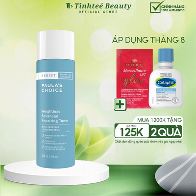 Toner siêu nhẹ dành cho da dầu Paula's Choice Resist Weighless Advanced Repairing Toner 118